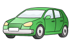 Das Bild zeigt ein grünes Auto.