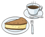 Das Bild zeigt Kaffee und Kuchen.